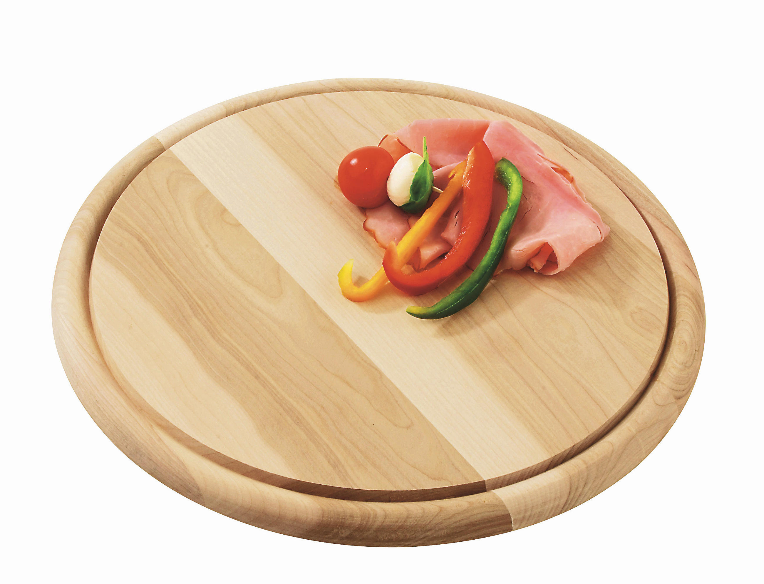 Schneidebrett Rund aus Holz Björn D: 30 cm Mit Saftrille