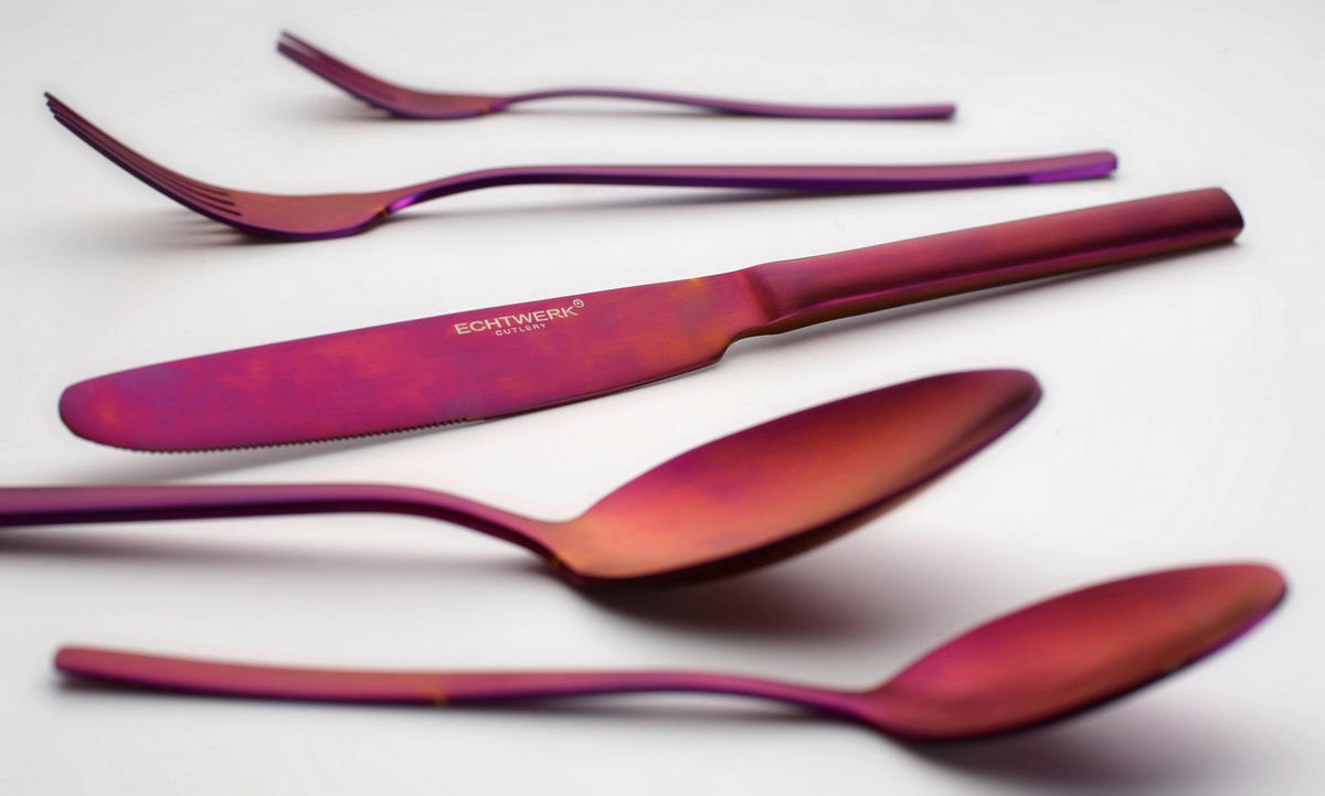 BESTECKSET Positano 30-teilig Edelstahl  - Lila/Rot, Basics, Metall (1,22kg) - Echtwerk