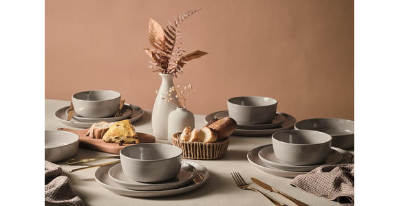 KOMBISERVICE Colori grigio 24-teilig  - Grau, Trend, Keramik - Novel