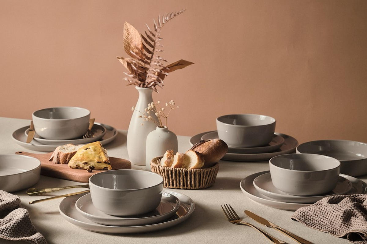 KOMBISERVICE Grau Colori grigio 24-teilig 6 Personen  - Grau, Trend, Keramik - Novel