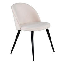 STOL stål sammet  - beige/svart, Design, metall/textil (50/76,5/57cm) - Best Price