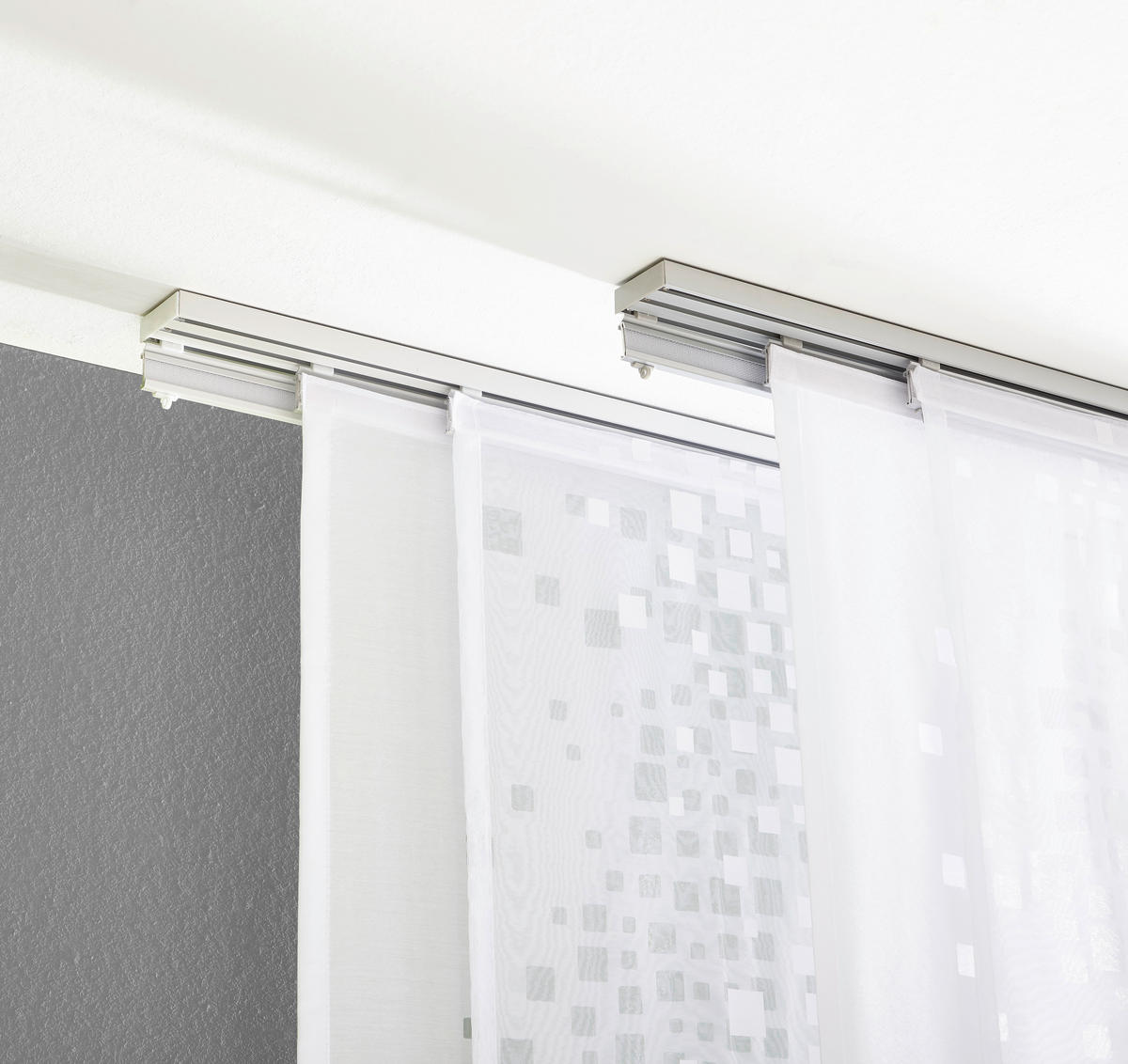 FLÄCHENVORHANGSCHIENE  160 cm  - Weiß, Design, Metall (160cm) - Homeware