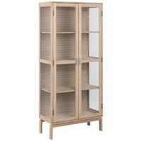 VITRINSKÅP  i faner ekfärgad  - klar/vit, Design, trämaterial/trä (80/180/40cm) - Best Price