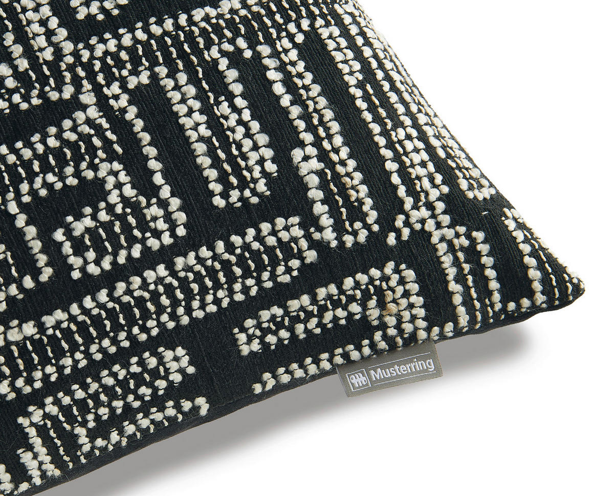 KISSENHÜLLE MR-Twist schwarz 45/45 cm  - Beige/Schwarz, Design, Textil (45/45cm) - Musterring