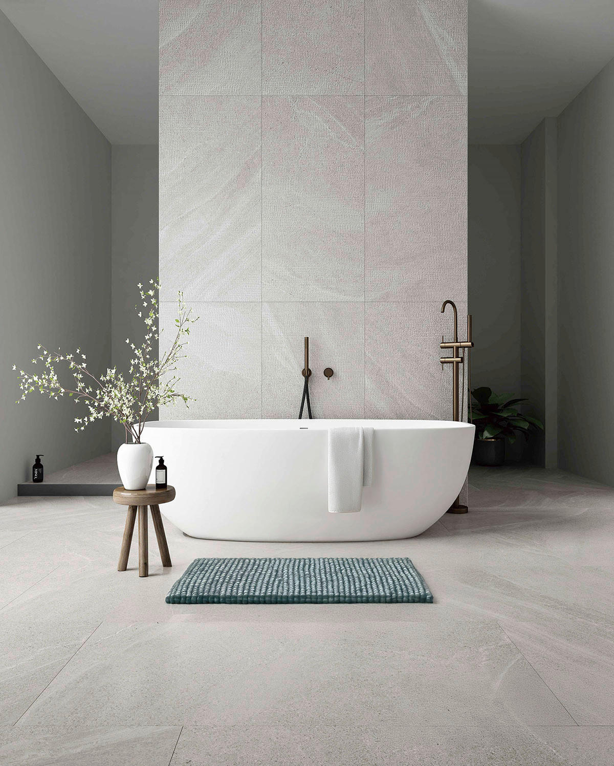 BADEMATTE Grün 60/100 cm  - Grün, Basics, Kunststoff/Textil (60/100cm) - Esposa