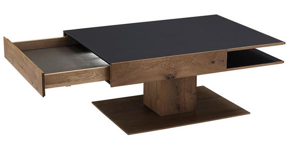 COUCHTISCH in Glas, Holz 105/75/46 cm - Eichefarben/Anthrazit, Design, Glas/Holz (105/75/46cm) - Valnatura