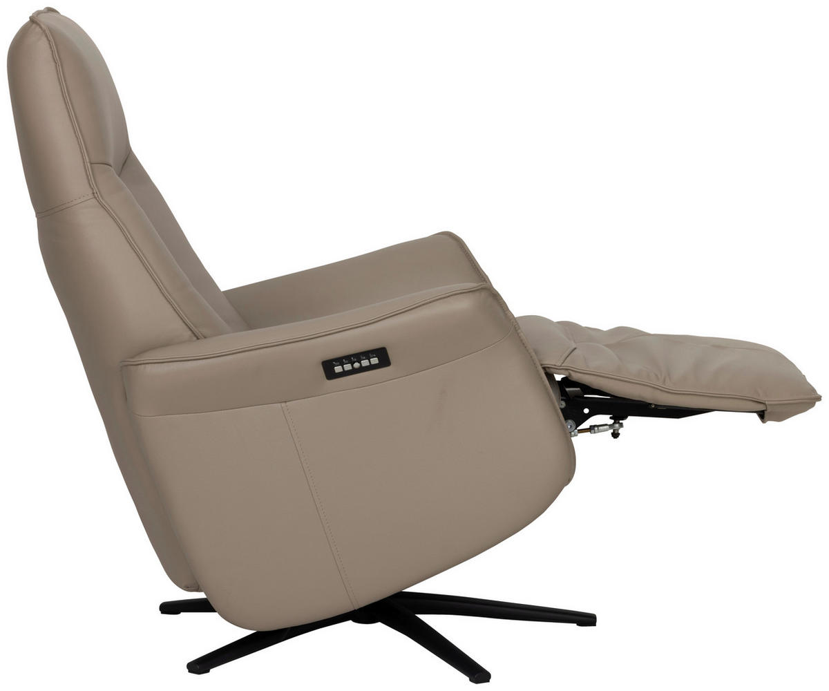 RELAXSESSEL Lederlook Echtleder    - Schwarz/Grau, Design, Leder/Holz (79/110/83cm) - Livetastic