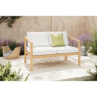 GARTENBANK Creme, Akaziefarben  - Creme/Akaziefarben, Modern, Holz/Textil (130/75/80cm) - Ambia Garden