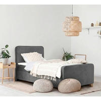 BOXBETT 140/200 cm  in Graphitfarben  - Graphitfarben/Kernbuche, MODERN, Holz/Textil (140/200cm) - MID.YOU