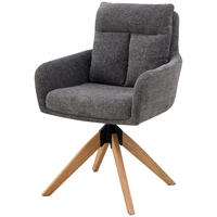 ARMLEHNSTUHL  in Eisen Webstoff  - Naturfarben/Grau, KONVENTIONELL, Holz/Textil (59/92/63cm) - Livetastic