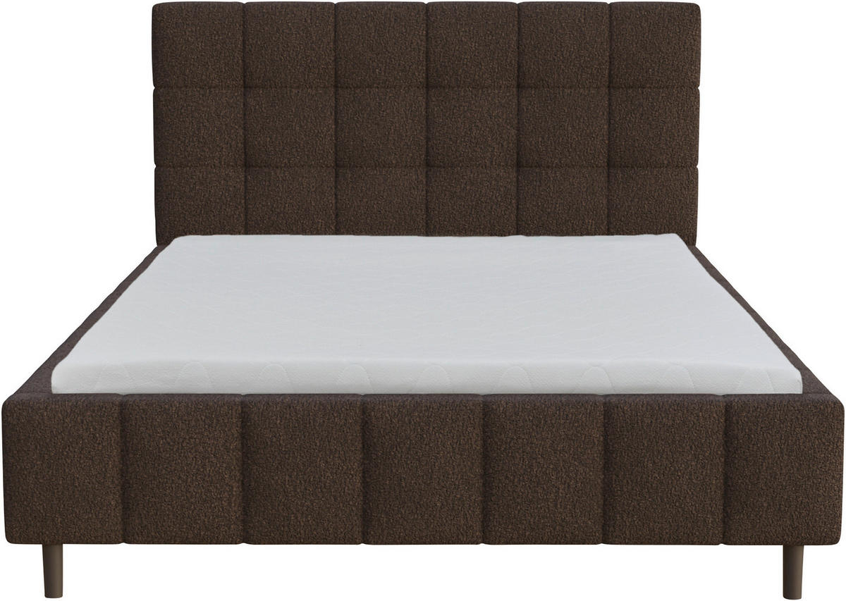 ČALÚNENÁ POSTEĽ, 140/200 cm, hnedá - hnedá/čierna, Modern, drevo/textil (140/200cm) - MID.YOU