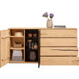 SIDEBOARD Schwarz, Eichefarben  176/88/40 cm  - Eichefarben/Schwarz, Natur, Glas/Holz (176/88/40cm) - Waldwelt