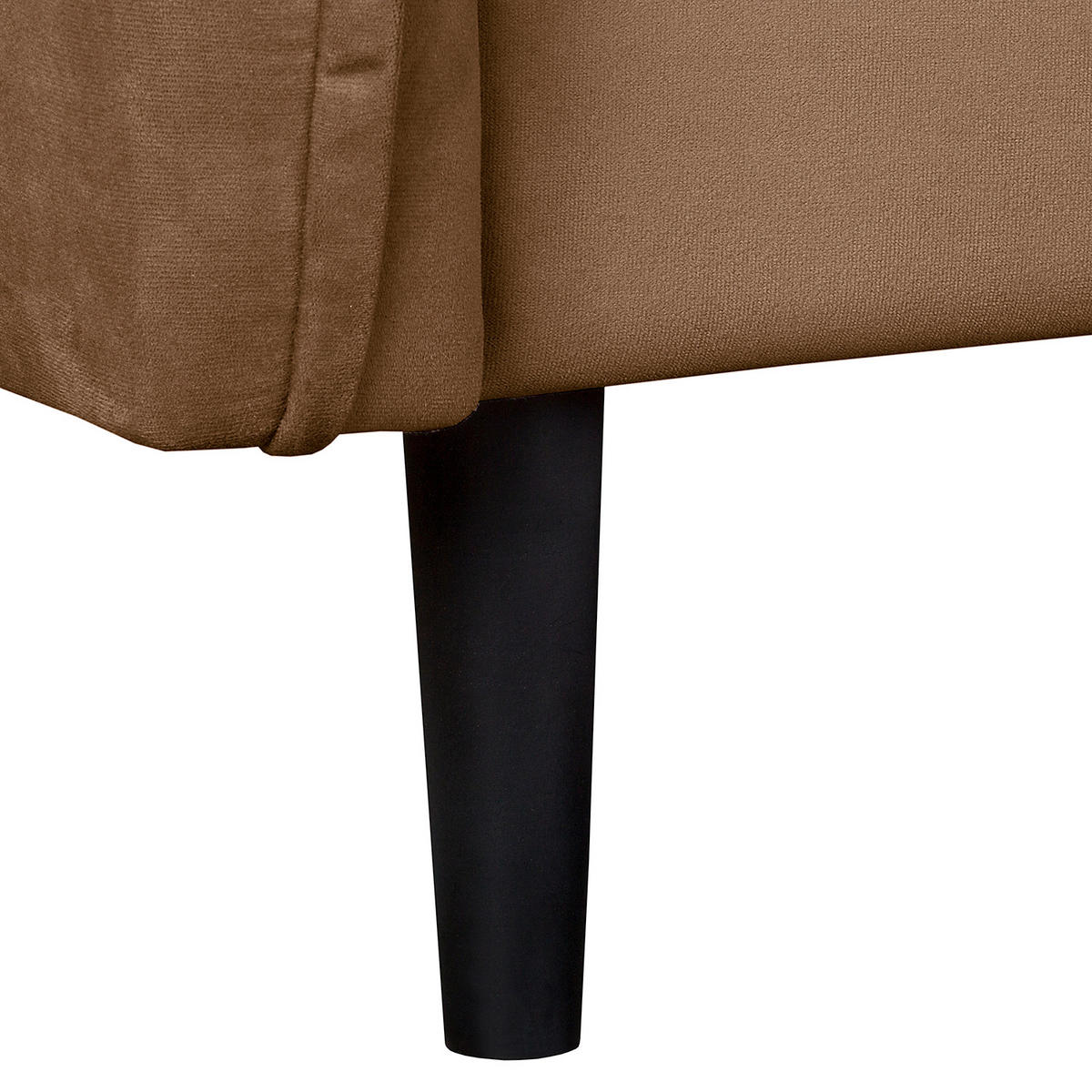 2-SITZER-SOFA JULI in Samt Dunkelbraun  - Dunkelbraun/Schwarz, Design, Holz/Textil (138/86/100cm) - P & B