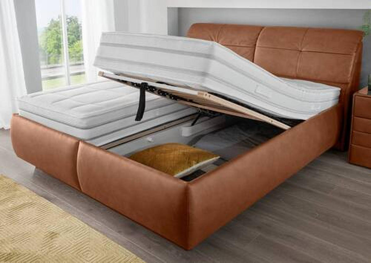 POLSTERBETT 180/200 cm  in Braun  - Weiss/Schwarz, Konventionell, Holz/Holzwerkstoff (180/200cm) - Beldomo - Sleep