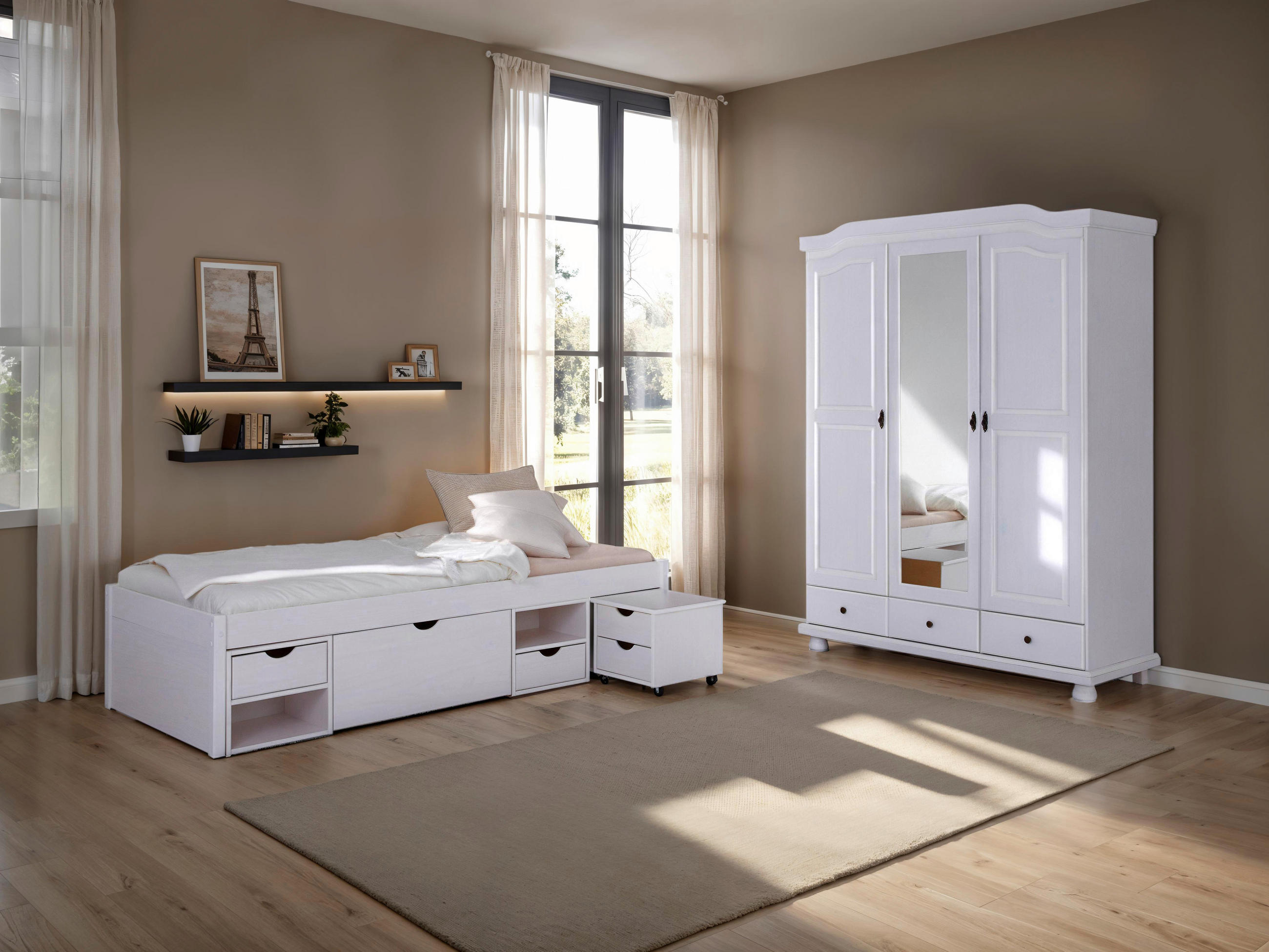 EINZELZIMMER Weiß  - Naturfarben/Weiß, MODERN, Holz - MID.YOU