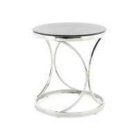BEISTELLTISCH in Metall, Glas 50/50/55 cm  - Silberfarben/Schwarz, Basics, Glas/Metall (50/50/55cm) - Kayoom