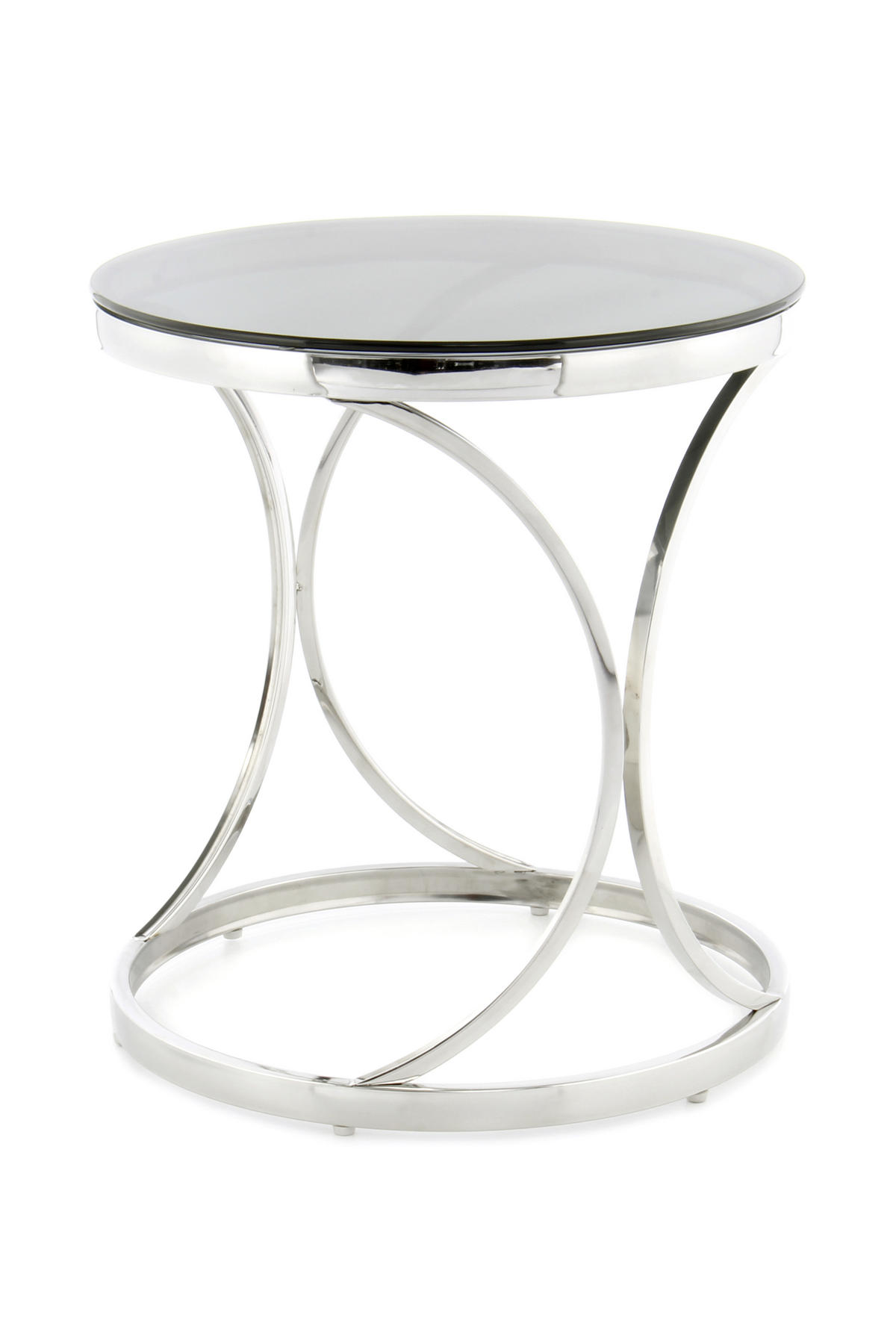 BEISTELLTISCH in Metall, Glas 50/50/55 cm  - Silberfarben/Schwarz, Basics, Glas/Metall (50/50/55cm) - Kayoom