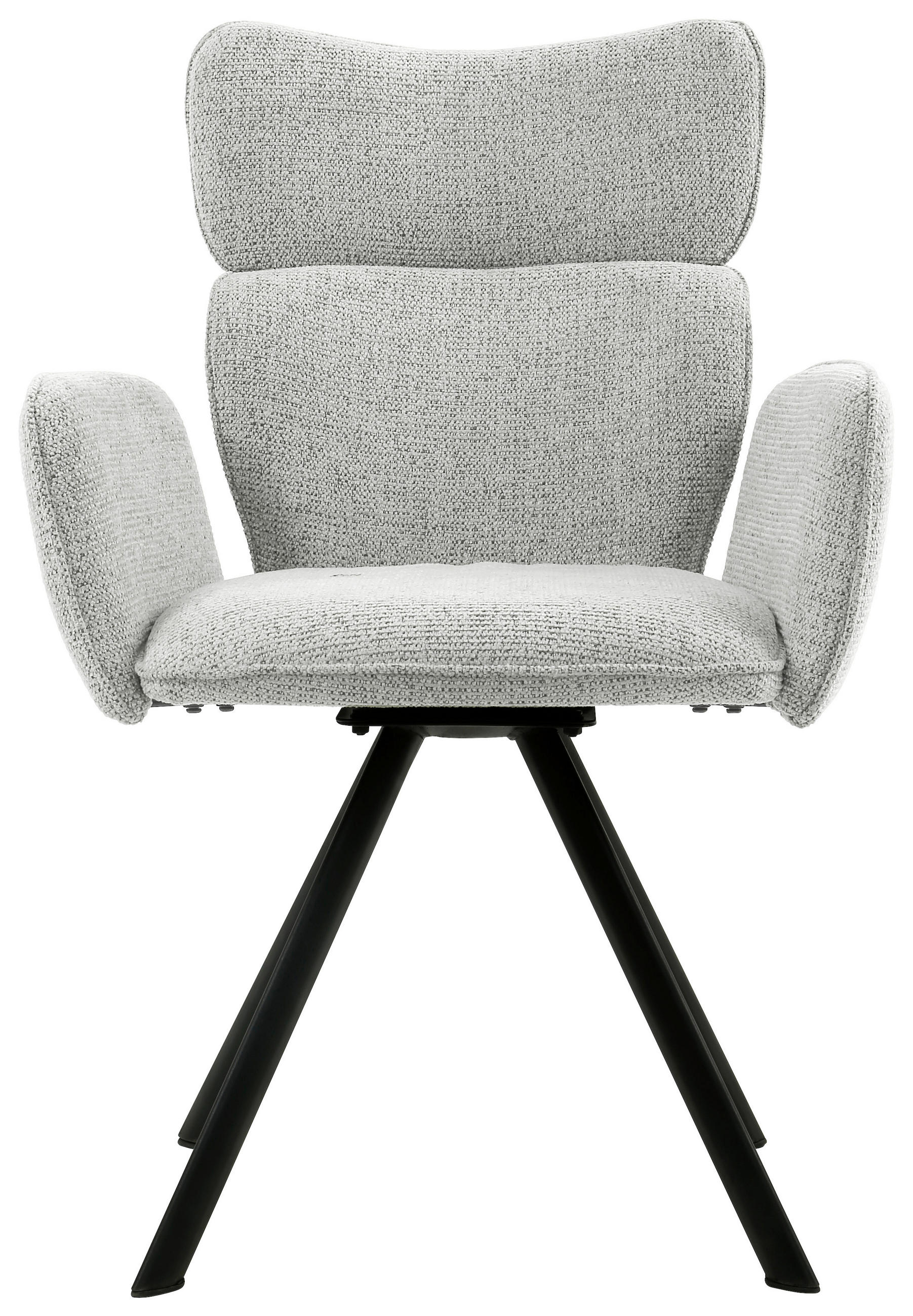 ARMLEHNSTUHL  in Eisen Leinenoptik  - Schwarz/Grau, Design, Holz/Textil (64,5/93/61cm) - Hom`in
