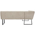 ECKBANK 159/217 cm Webstoff Schwarz, Hellgrau   - Hellgrau/Schwarz, Design, Textil/Metall (159/217cm) - Novel