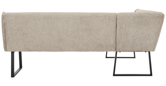 ECKBANK 159/217 cm Webstoff Schwarz, Hellgrau   - Hellgrau/Schwarz, Design, Textil/Metall (159/217cm) - Novel