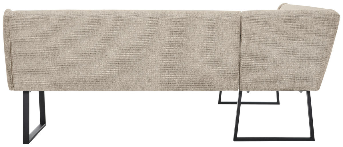 ECKBANK 159/217 cm Webstoff Schwarz, Hellgrau   - Hellgrau/Schwarz, Design, Textil/Metall (159/217cm) - Novel