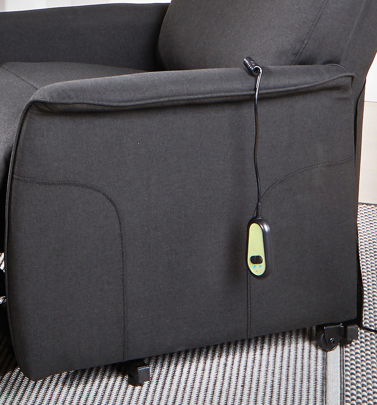 TV FOTELJA metal, tekstil  crna   - siva/crna, Konvencionalno, metal/tekstil (66/80-97/90-159,5cm) - Ti'me