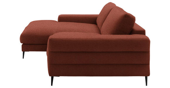 ECKSOFA  in Flachgewebe Rostfarben  177/253 cm  - Rostfarben/Schwarz, Design, Textil/Metall (177/253cm) - Dieter Knoll