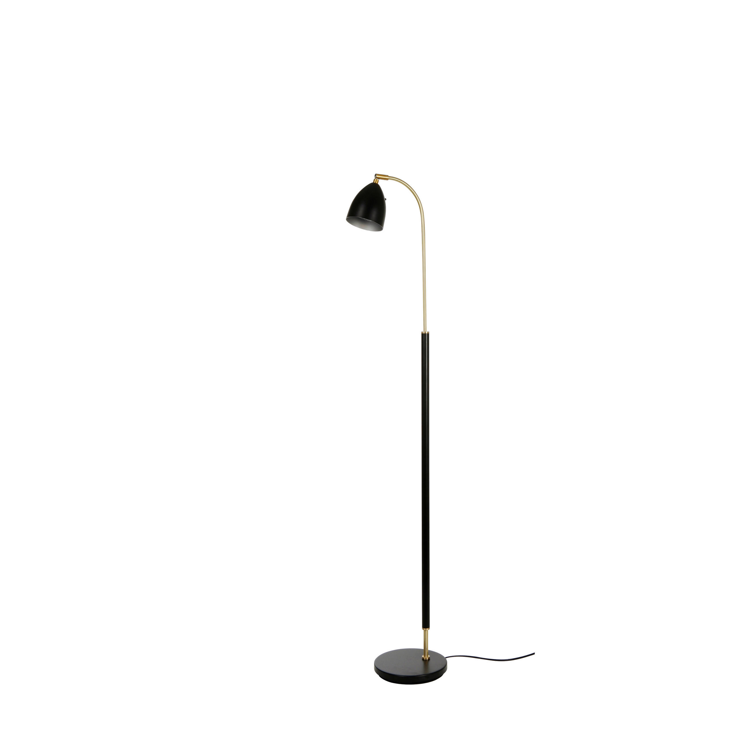GOLVLAMPA Floor lamp Deluxe 22,9/133,8 cm    - mässingsfärgad/svart, Basics, metall (22,9/133,8cm) - Belid