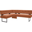 ECKBANK 158/200 cm  in Braun, Orange  - Schwarz/Braun, Design, Textil/Metall (158/200cm) - Dieter Knoll