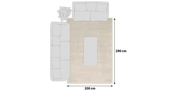 HOCHFLORTEPPICH BELLEVUE - Creme, Basics, Textil (200/290cm) - Novel