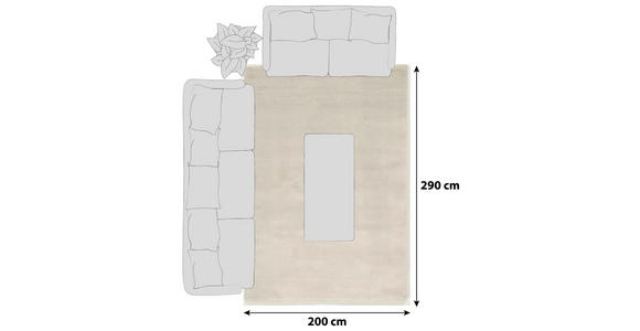 HOCHFLORTEPPICH 200/290 cm Bellevue  - Creme, Basics, Textil (200/290cm) - Novel