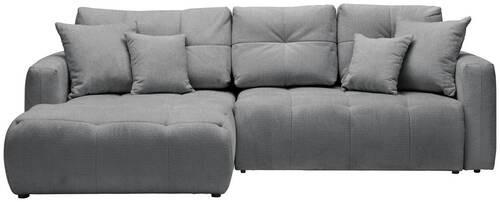 ECKSOFA in Chenille Grau, Dunkelgrau  - Dunkelgrau/Schwarz, Modern, Kunststoff/Textil (172/276cm) - Hom`in