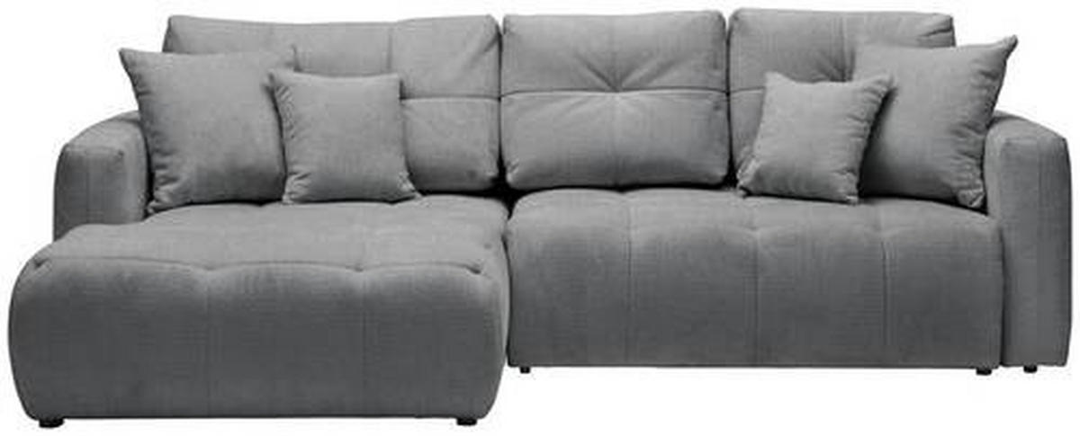 ECKSOFA in Chenille Grau, Dunkelgrau  - Dunkelgrau/Schwarz, MODERN, Kunststoff/Textil (172/276cm) - Hom`in