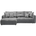 ECKSOFA in Chenille Grau, Dunkelgrau  - Dunkelgrau/Schwarz, MODERN, Kunststoff/Textil (172/276cm) - Hom`in