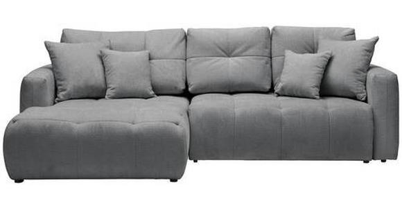 ECKSOFA in Chenille Grau, Dunkelgrau  - Dunkelgrau/Schwarz, MODERN, Kunststoff/Textil (172/276cm) - Hom`in