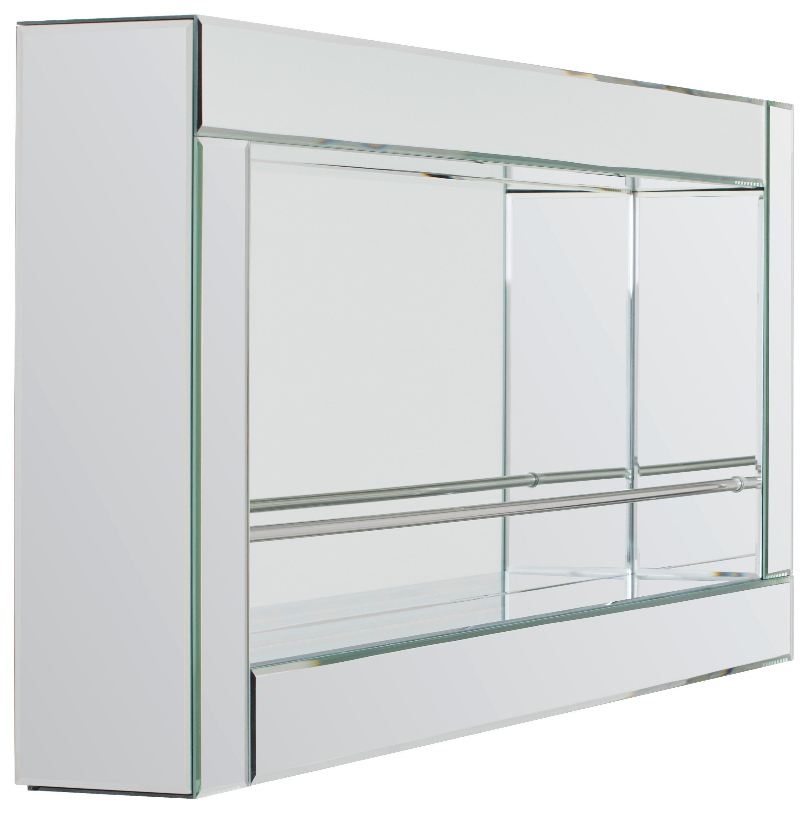 WEINREGAL  - Silberfarben, LIFESTYLE, Glas/Holzwerkstoff (120/52/14cm) - Xora