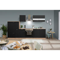 KÜCHENLEERBLOCK 300 cm   in Schwarz  - Edelstahlfarben/Eichefarben, Basics, Holzwerkstoff/Metall (300cm) - Respekta