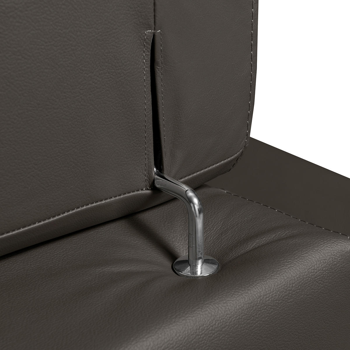 ECKSOFA  in Echtleder Dunkelbraun  - Wengefarben/Dunkelbraun, Design, Leder/Holz (265/265cm) - Livetastic