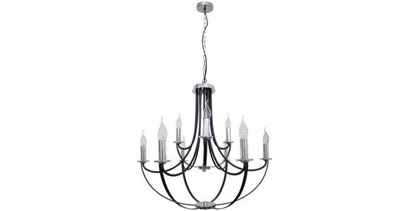 KRONLEUCHTER 68/224 cm - Schwarz, KONVENTIONELL, Metall (68/224cm) - Ambiente