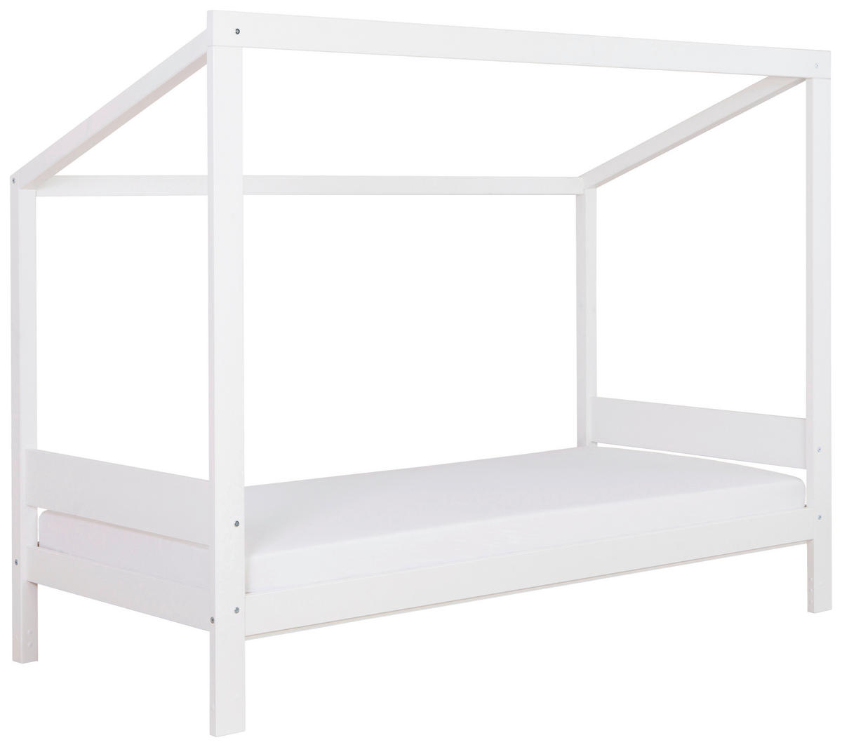 STAURAUMBETT 90/200 cm  in Weiß  - Naturfarben/Weiß, MODERN, Holz/Textil (90/200cm) - MID.YOU