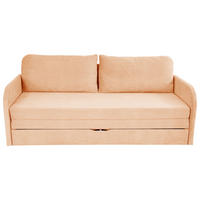 SCHLAFSOFA in Flachgewebe Aprikose  - Aprikose/Schwarz, Design, Kunststoff/Textil (203/77/86cm) - MID.YOU