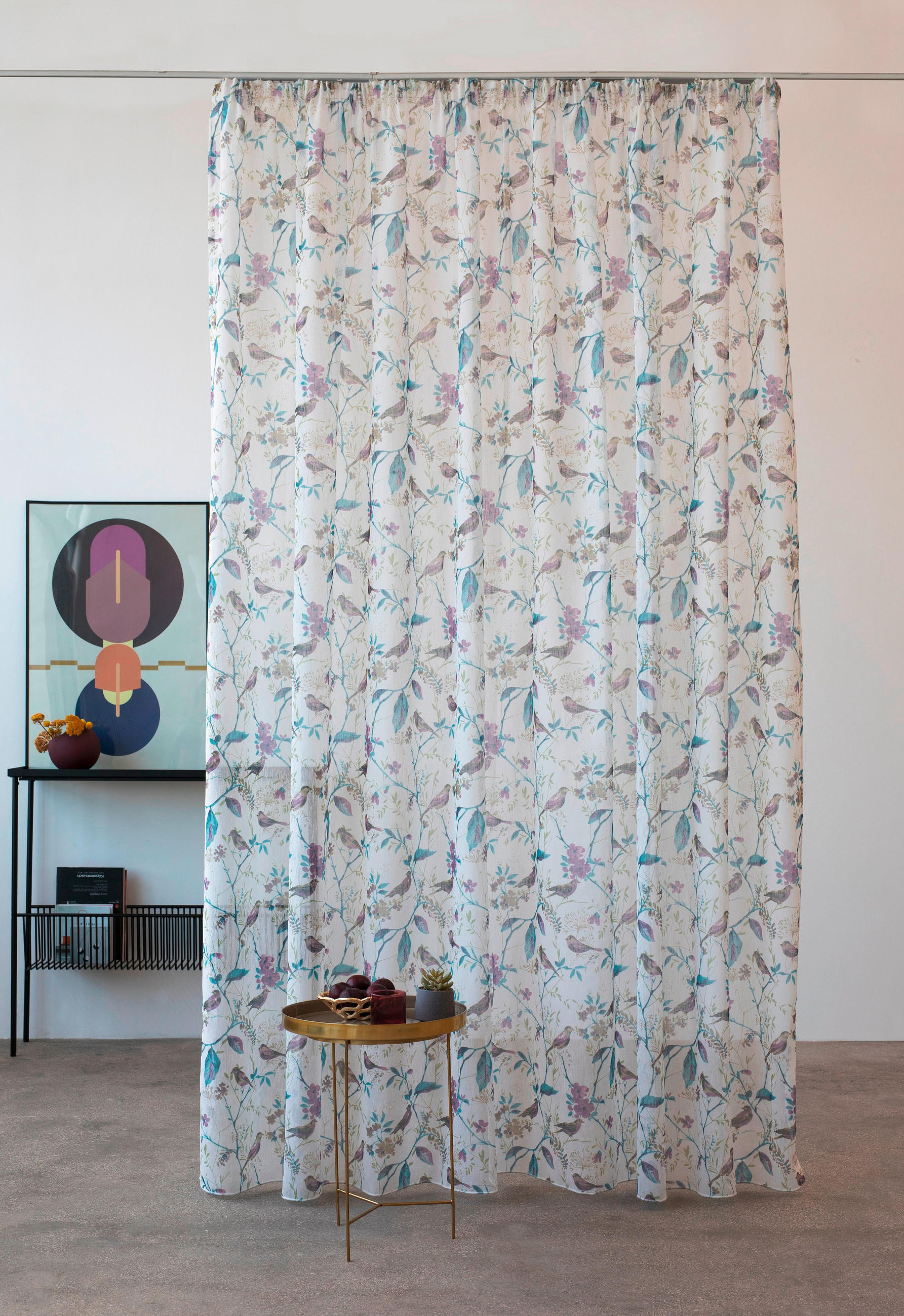 PERDEA CONFECțIONATĂ transparent  - lila, Basics, textil (26.5/43/5cm)