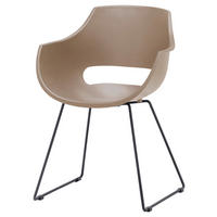 ARMLEHNSTUHL  in Stahl  - Taupe/Schwarz, Design, Kunststoff/Metall (57/80/58cm) - Livetastic