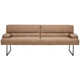 SITZBANK 238/90/75 cm Echtleder Braun  - Schwarz/Braun, Design, Leder/Metall (238/90/75cm) - Moderano