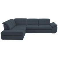 ECKSOFA in Mikrofaser Dunkelblau  - Dunkelblau, Design, Textil/Metall (260/318cm) - Beldomo Speed