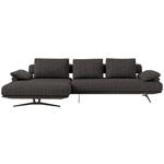 ECKSOFA  in Chenille Dunkelbraun  168/334 cm  - Dunkelbraun/Schwarz, Design, Textil/Metall (168/334cm) - Dieter Knoll