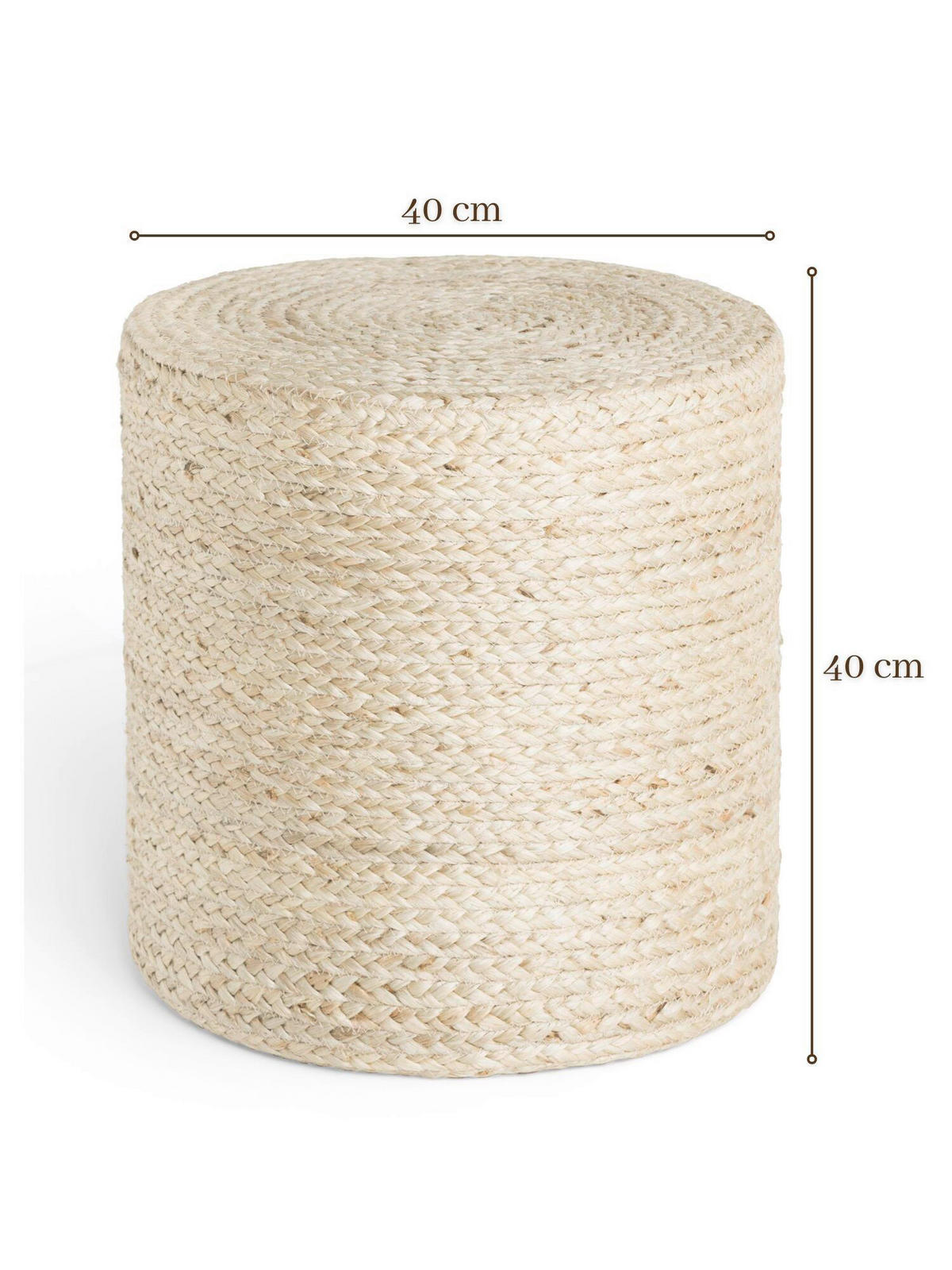 POUF Struktur Uni 40/40/40 cm  - Creme, Basics, Textil (40/40/40cm)