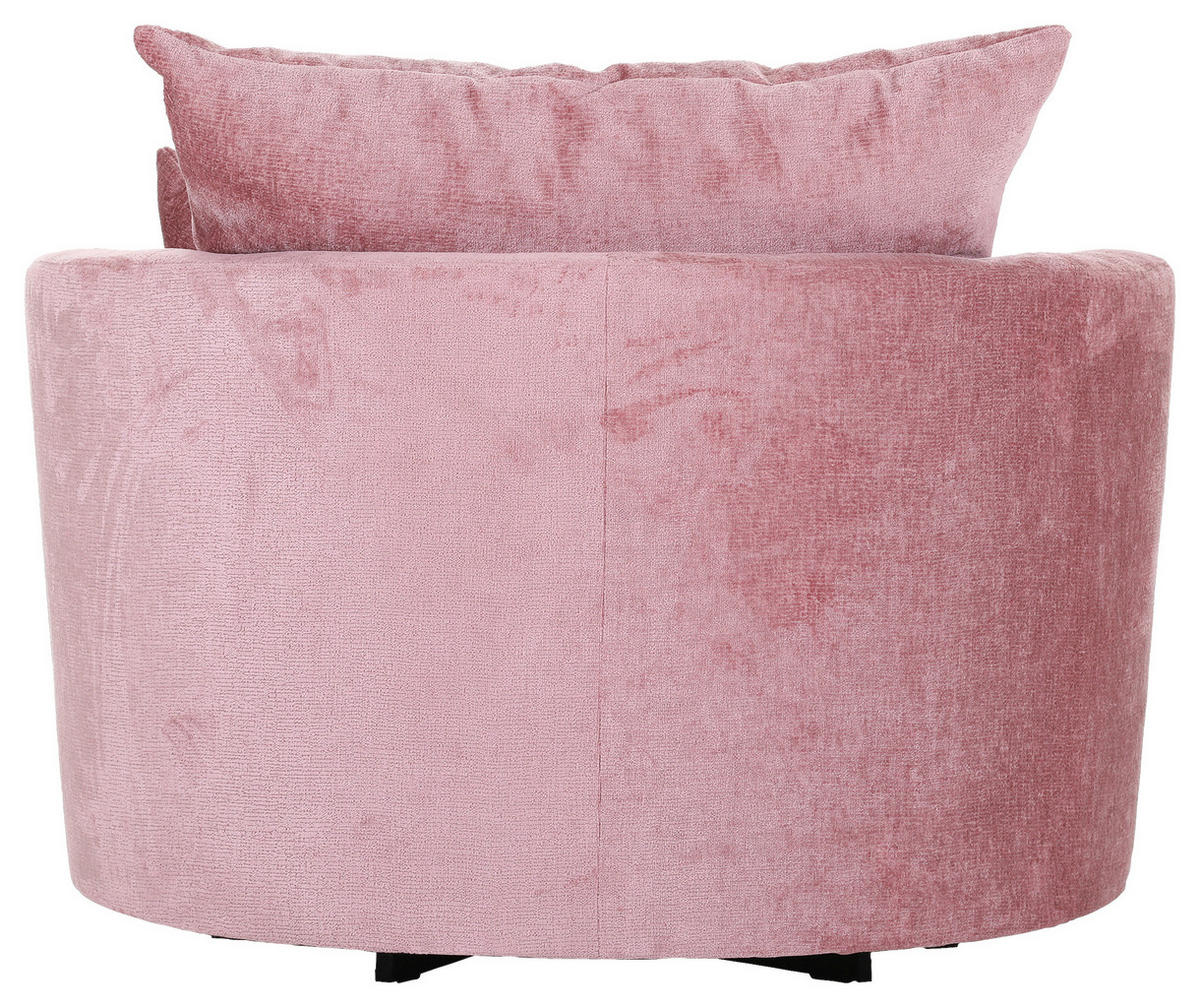 SESSEL in Chenille Altrosa  - Schwarz/Altrosa, Konventionell, Textil/Metall (115/72/115cm) - Carryhome