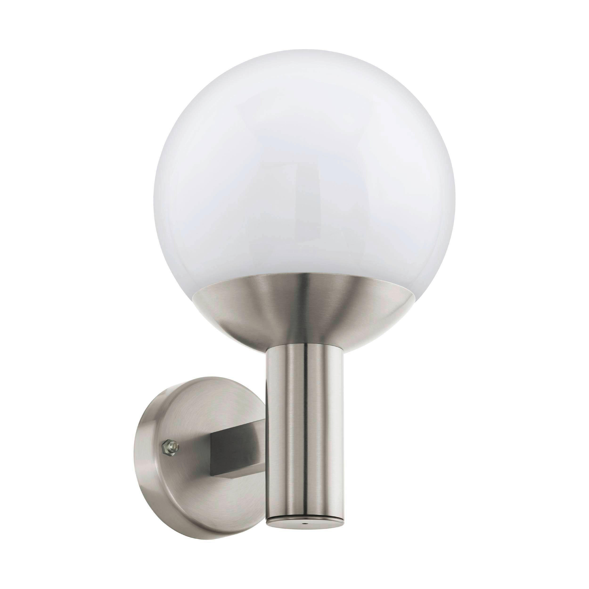AUßENWANDLEUCHTE Nisia-Z 20/31,5 cm   - Edelstahlfarben/Weiß, KONVENTIONELL, Kunststoff/Metall (20/31,5cm) - Eglo