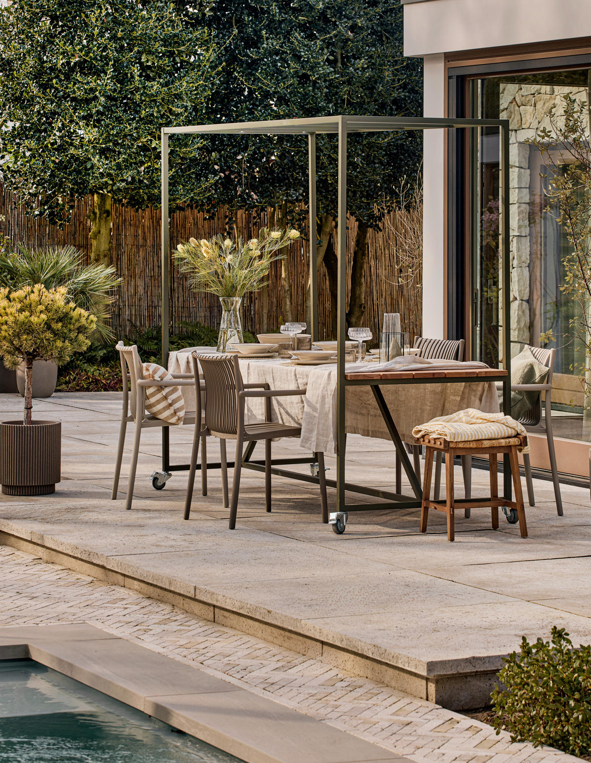 GARTENSTUHL-SET Sandfarben  - Sandfarben, MODERN, Kunststoff (56/84/57cm) - Livetastic
